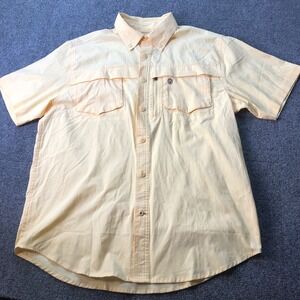 Coleman‎ Mens Medium Yellow Short Sleeve Button Up Fishing Shirt